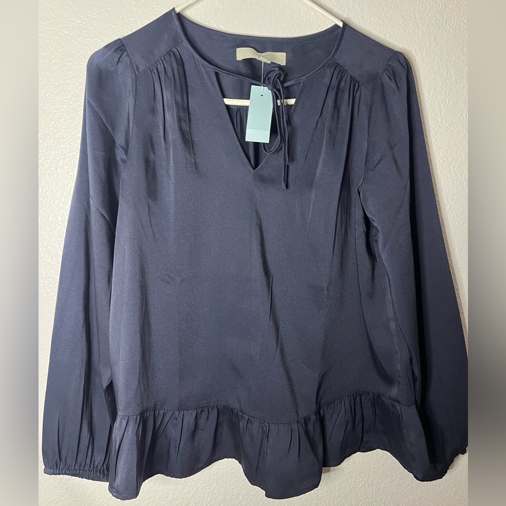 Loft navy women’s blouse size petite S